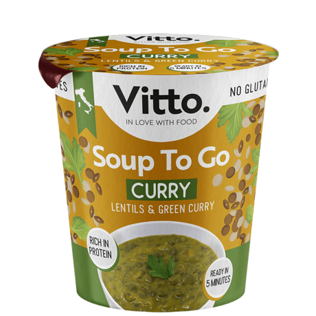 Vitto Soup To Go Curry with lentils and green curry cup