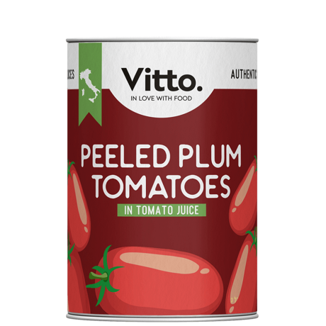 Vitto Peeled plum tomatoes in tomato juice can