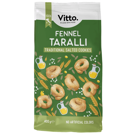 Vitto Fennel Taralli traditional salted cookies 400 g pack
